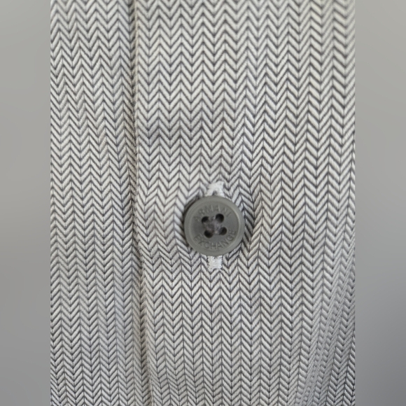 Armani Exchange Gray Herringbone Button-Up Shirt - Picture 6 of 11